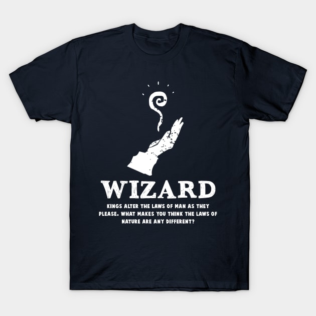 Funny Wizard Gamer D20 Dice Dungeon Dragons Gaming Gift T-Shirt by Ébloui Co.